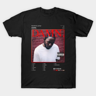 Kendrick Lamar - DAMN. Tracklist Album T-Shirt